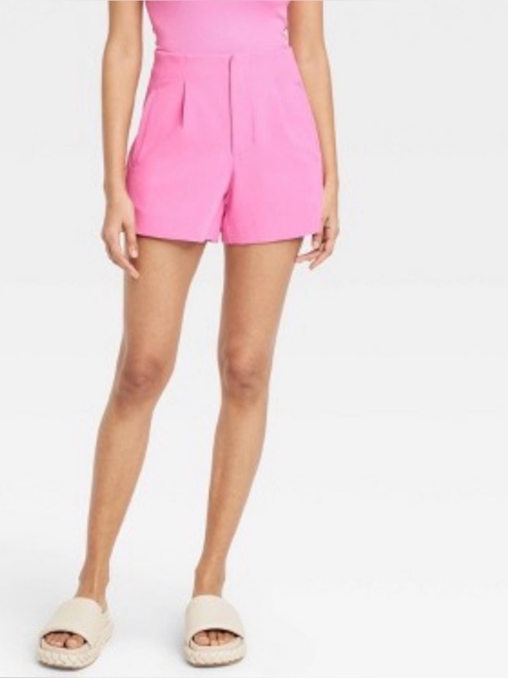 A New Day Women’s Hot Pink High-Rise Tailored Shorts - Size 6